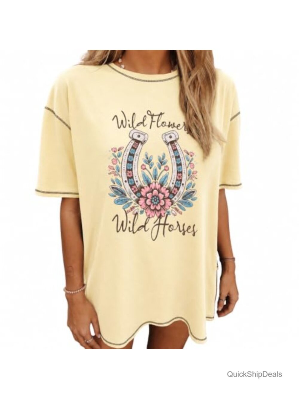 Women's Western Cowgirl Graphic T-Shirt Cotton Blend Crewneck